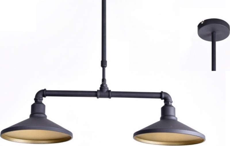 ACA 2Φωτο Φωτιστικό Οροφής Μεταλλική 'Pipe' Μαύρο/Χρυσό E27 63Χ92cm AR4172P63BG